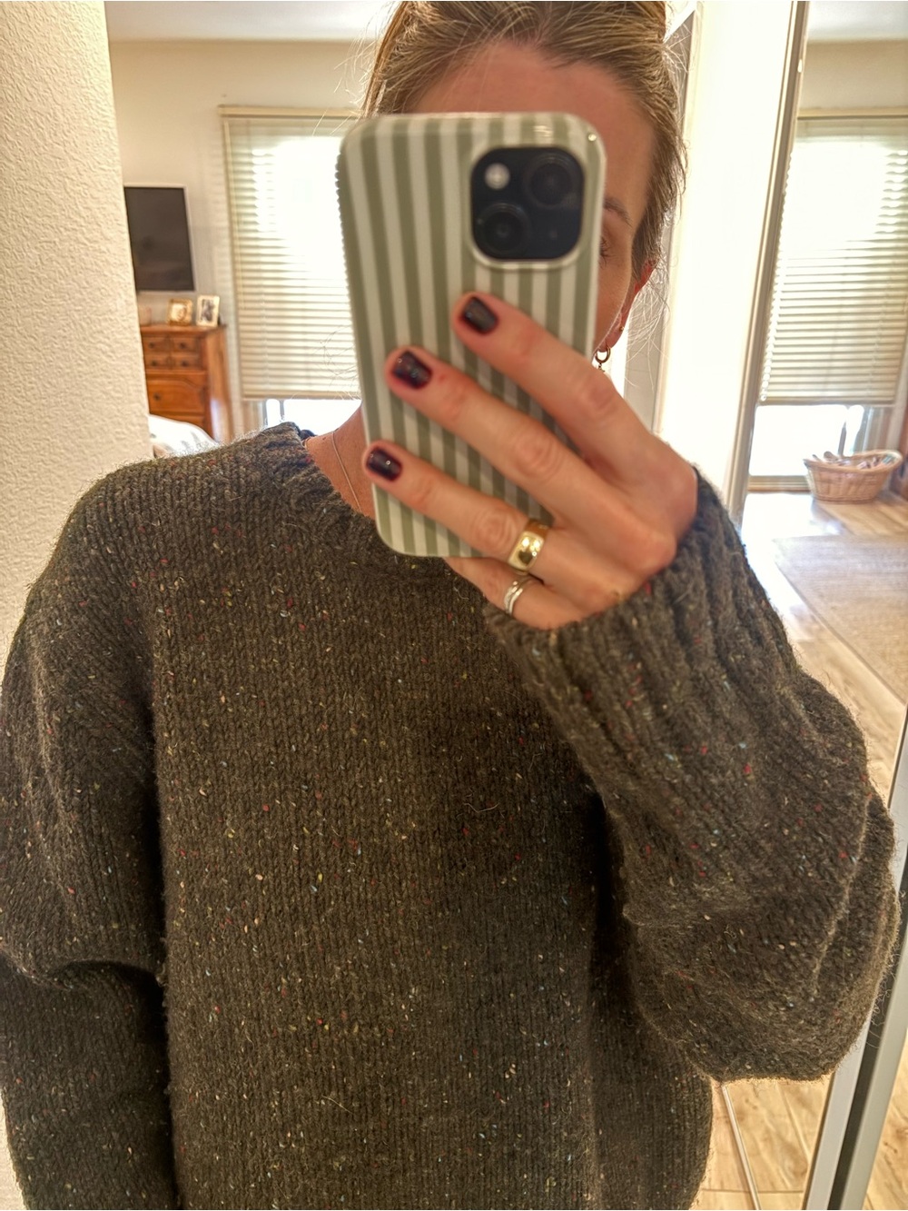 Orvis Olive Fleck Crewneck Sweater